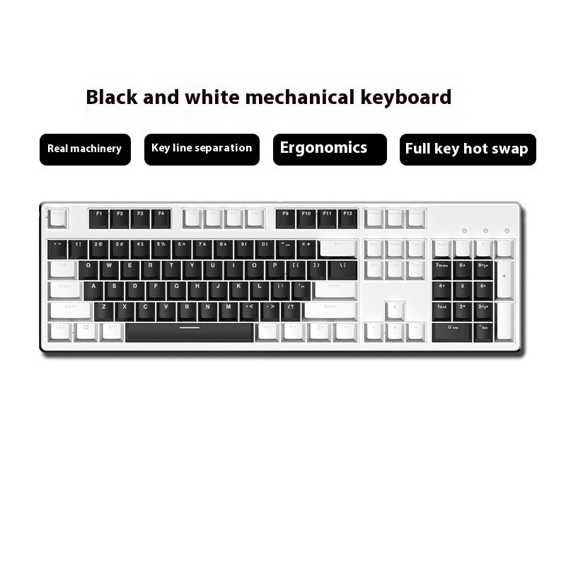 Two-Color Hot-Swap Mechanical Office Keyboard