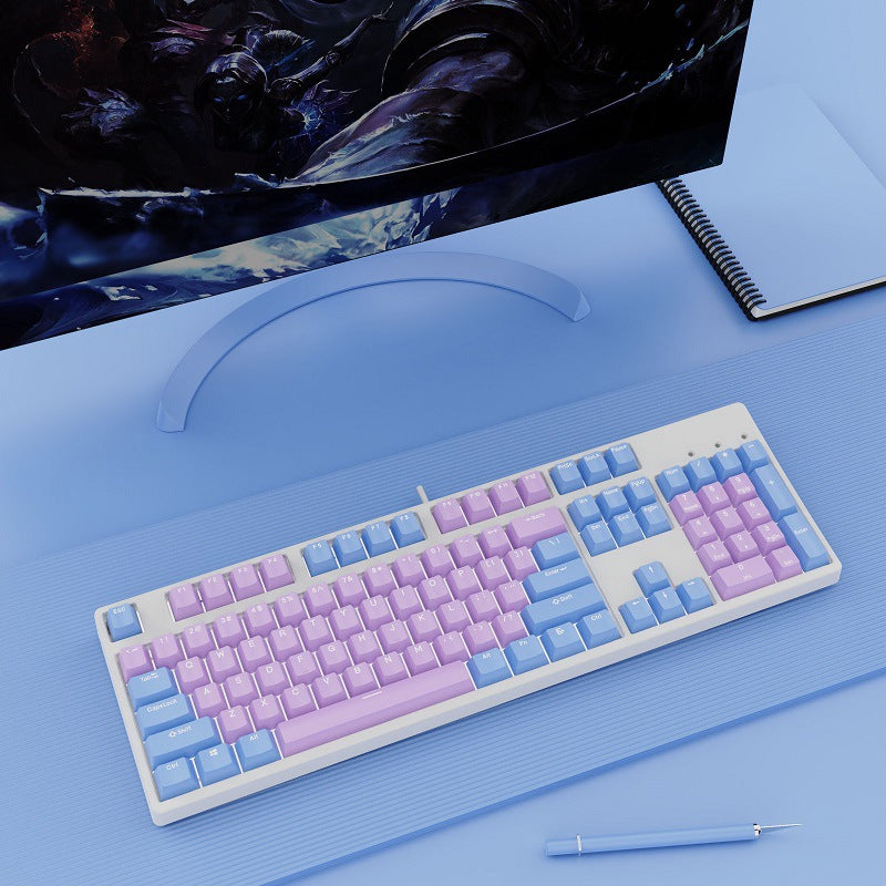 Two-Color Hot-Swap Mechanical Office Keyboard