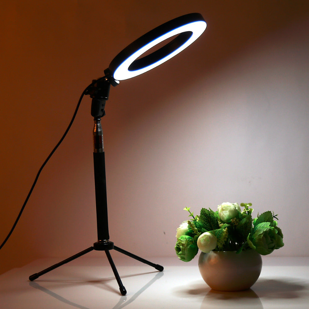 Adjustable LED Ring Fill Light Floor Tripod