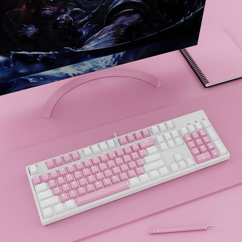 Two-Color Hot-Swap Mechanical Office Keyboard