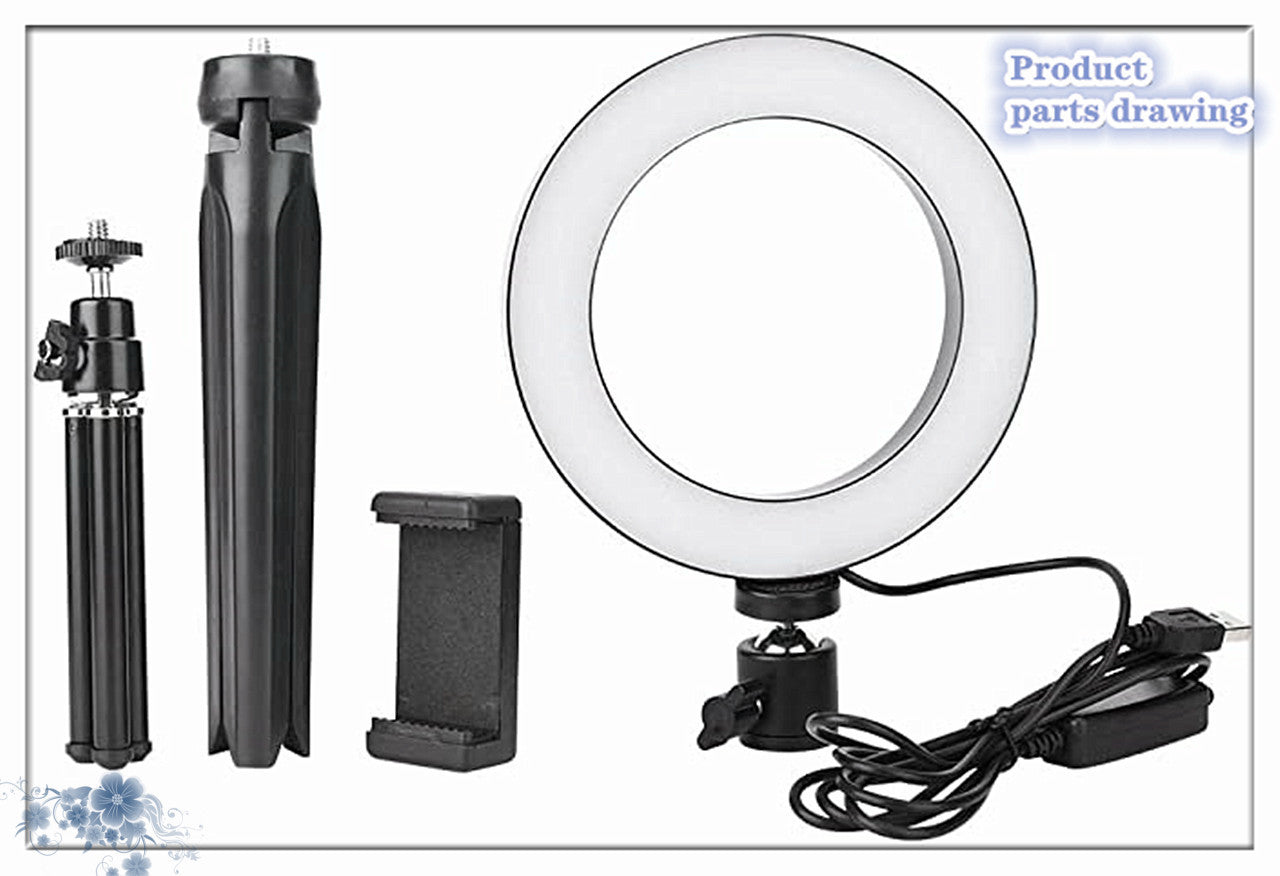 360° Rotatable Desktop Ring Light Tripod