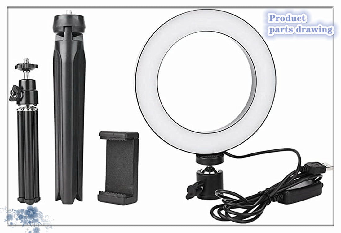 360° Rotatable Desktop Ring Light Tripod