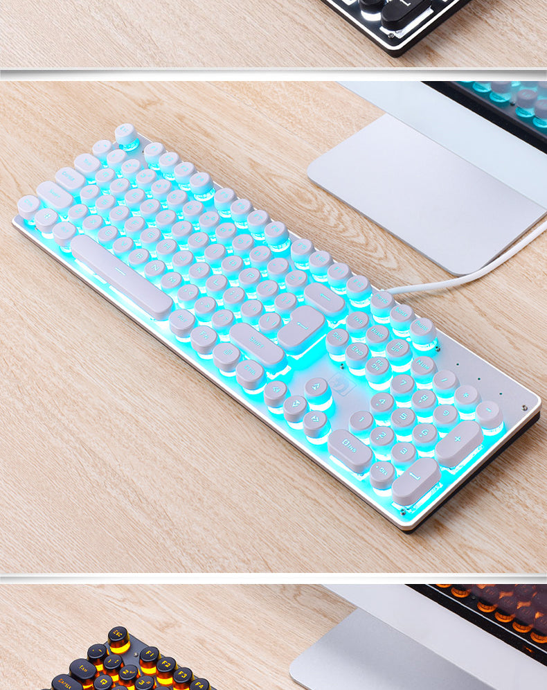 Wired Retro Luminous Gaming Keyboard