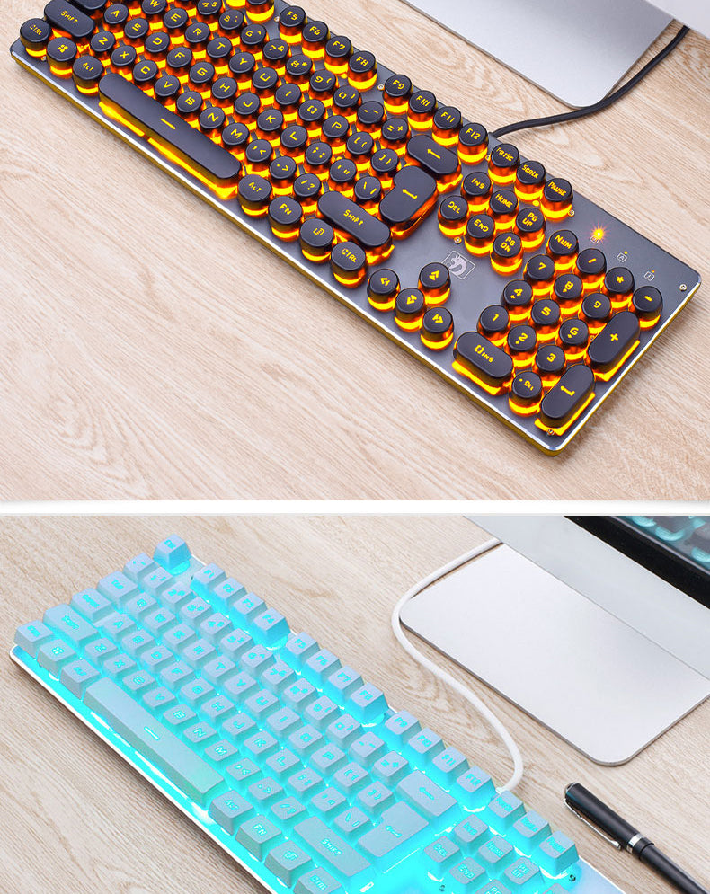 Wired Retro Luminous Gaming Keyboard