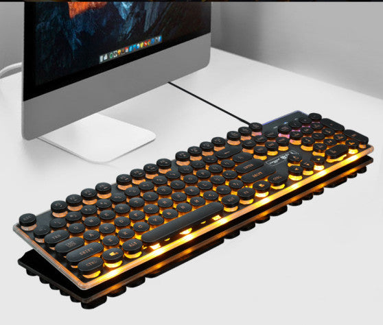 Forerunner GX60 Punk Retro USB Wired Gaming Keyboard
