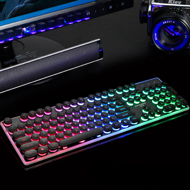 Forerunner GX60 Punk Retro USB Wired Gaming Keyboard