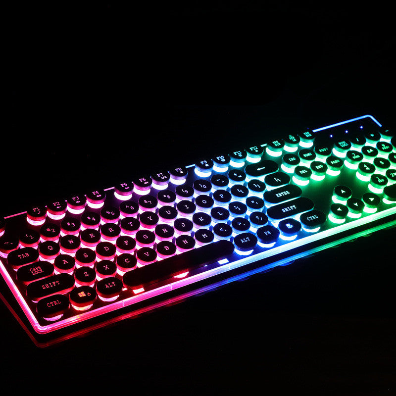 Forerunner GX60 Punk Retro USB Wired Gaming Keyboard