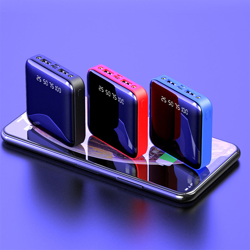 Mini 20000mAh Power Bank With Mirror Digital Display