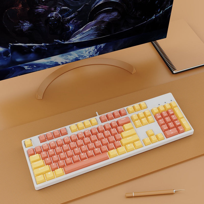 Two-Color Hot-Swap Mechanical Office Keyboard