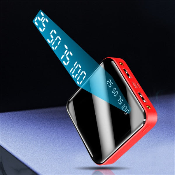 Mini 20000mAh Power Bank With Mirror Digital Display