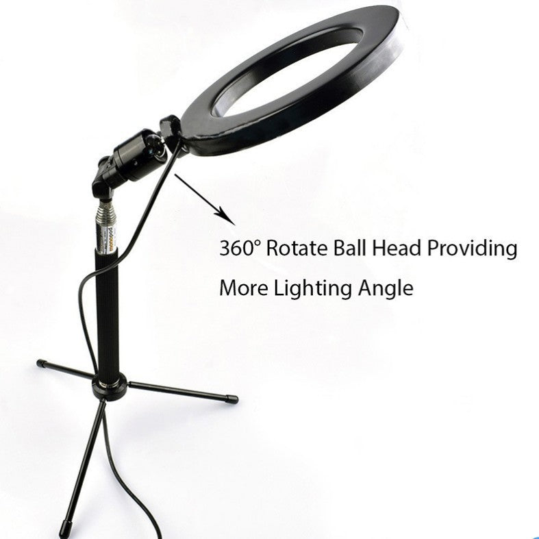 Adjustable LED Ring Fill Light Floor Tripod