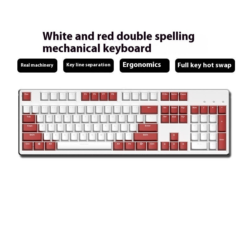 Two-Color Hot-Swap Mechanical Office Keyboard