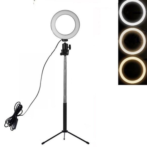 Adjustable LED Ring Fill Light Floor Tripod