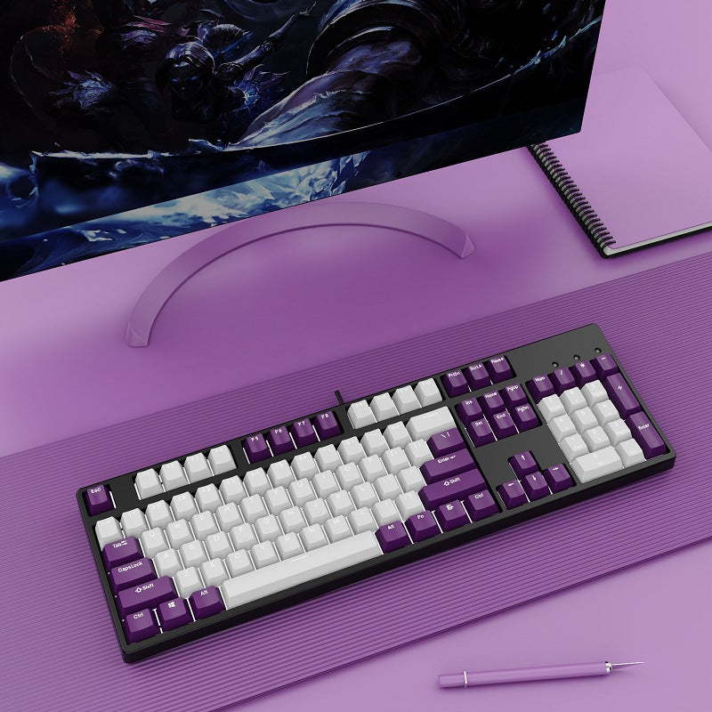 Two-Color Hot-Swap Mechanical Office Keyboard