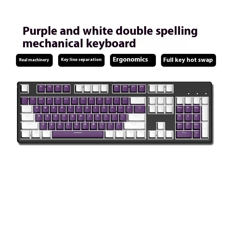 Two-Color Hot-Swap Mechanical Office Keyboard