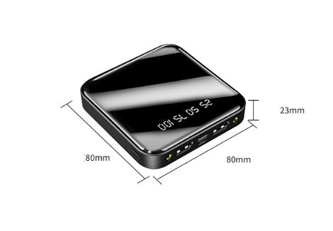 Mini 20000mAh Power Bank With Mirror Digital Display
