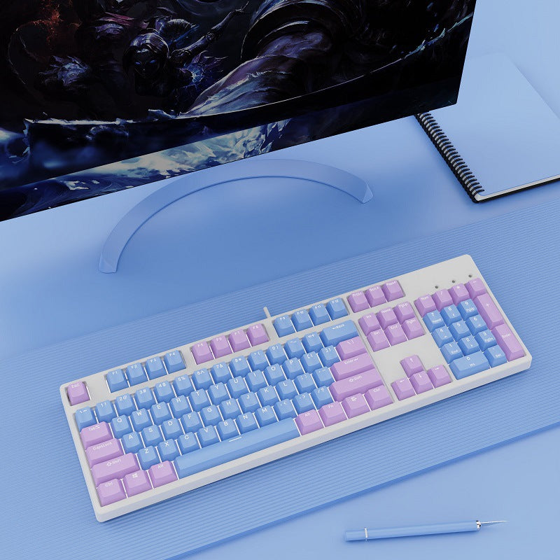 Two-Color Hot-Swap Mechanical Office Keyboard