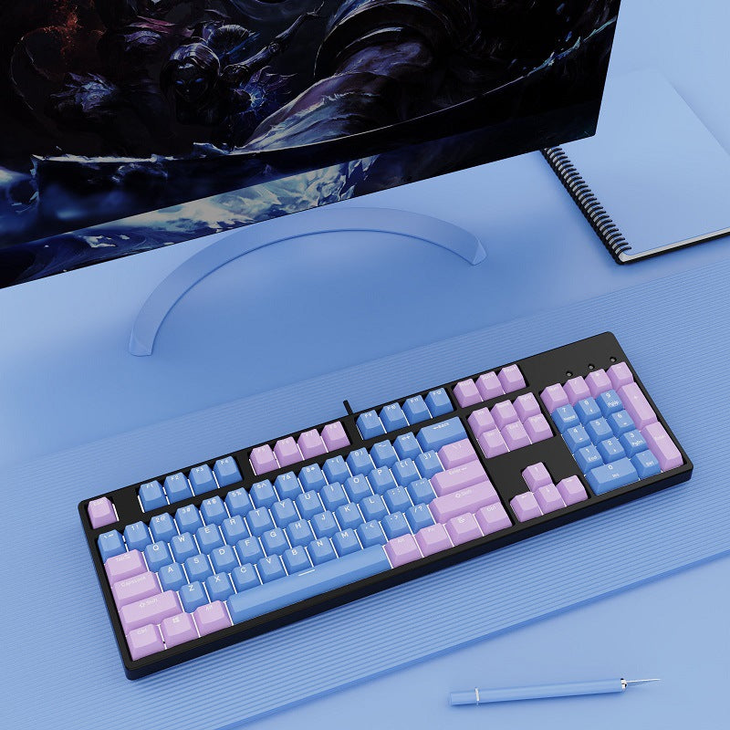 Two-Color Hot-Swap Mechanical Office Keyboard