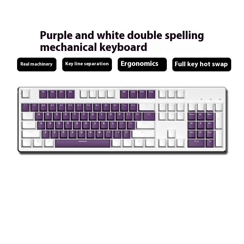 Two-Color Hot-Swap Mechanical Office Keyboard