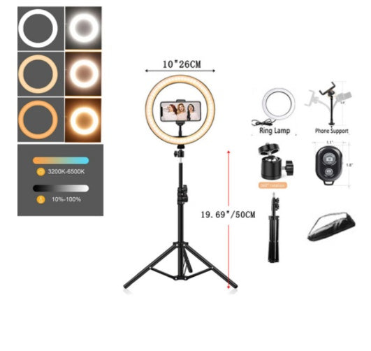 Ring Mobile Phone Holder Bracket Tripod Round Fill Light 3 Colors