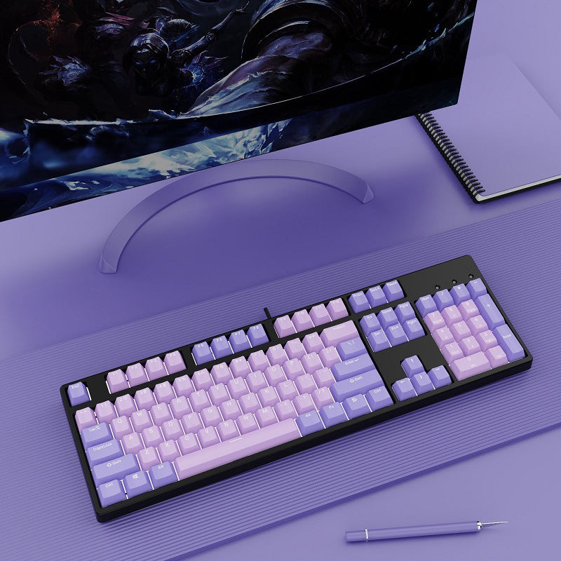Two-Color Hot-Swap Mechanical Office Keyboard