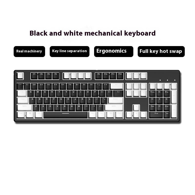 Two-Color Hot-Swap Mechanical Office Keyboard