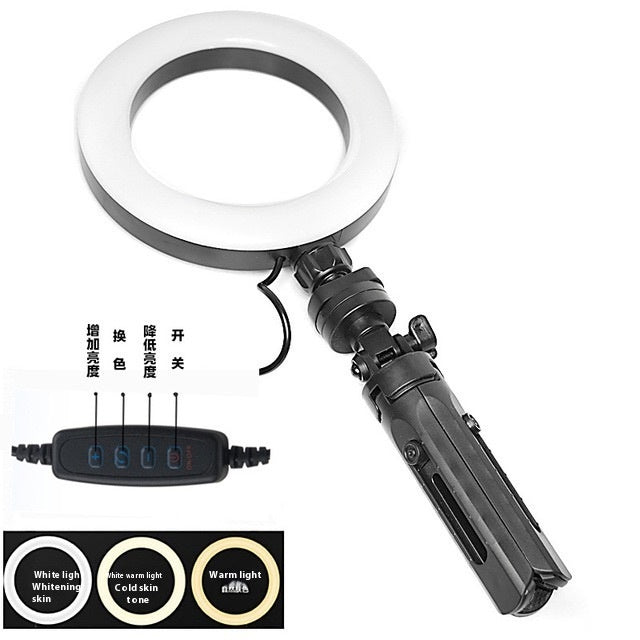 Mobile Live Streaming Selfie Tripod With Adjustable Fill Light