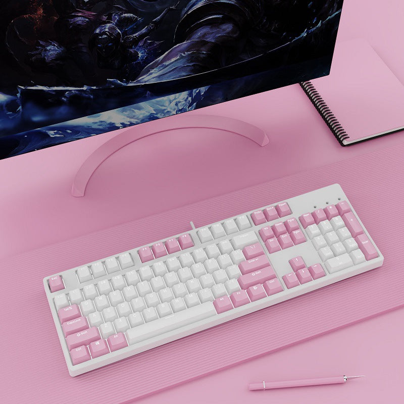 Two-Color Hot-Swap Mechanical Office Keyboard