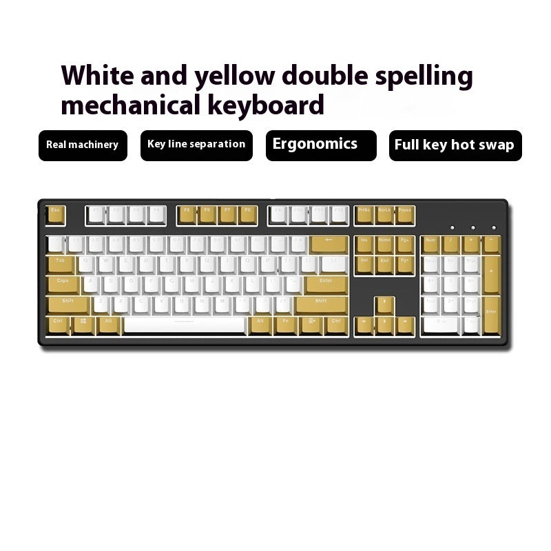 Two-Color Hot-Swap Mechanical Office Keyboard