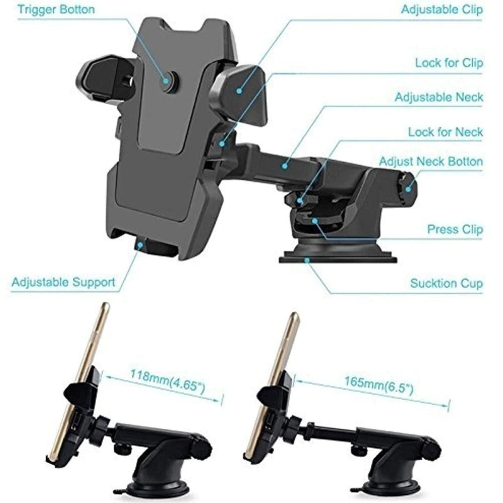 Universal Windshield Car Phone Holder Suction Cup Mount