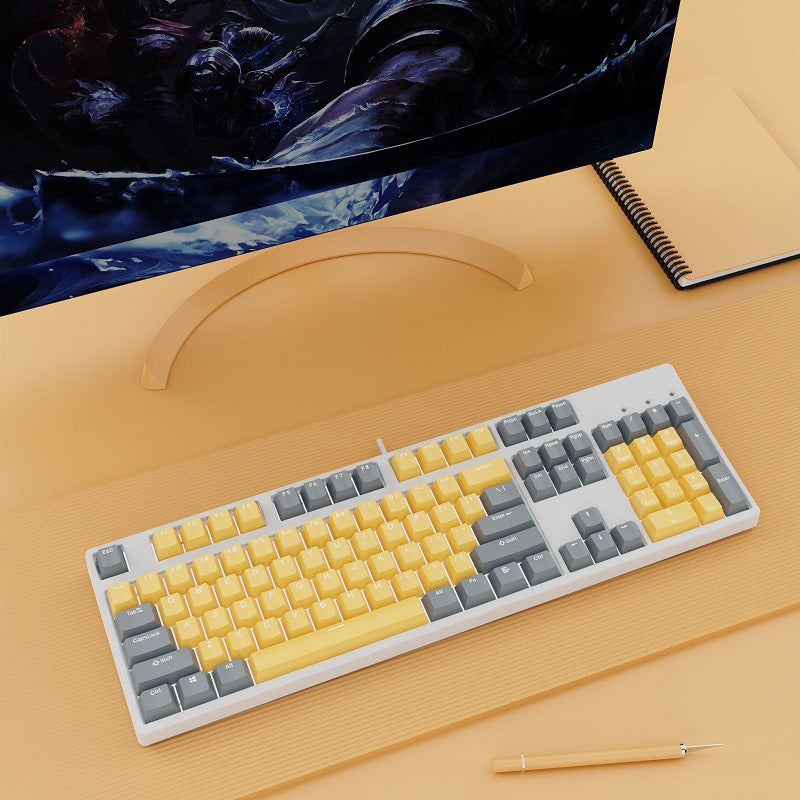 Two-Color Hot-Swap Mechanical Office Keyboard