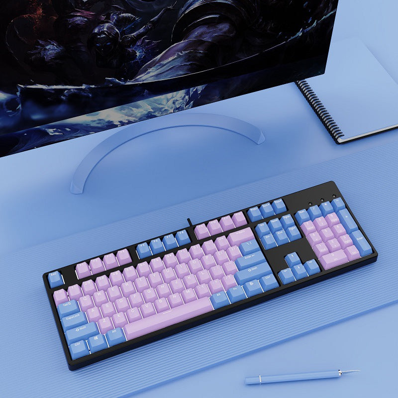 Two-Color Hot-Swap Mechanical Office Keyboard