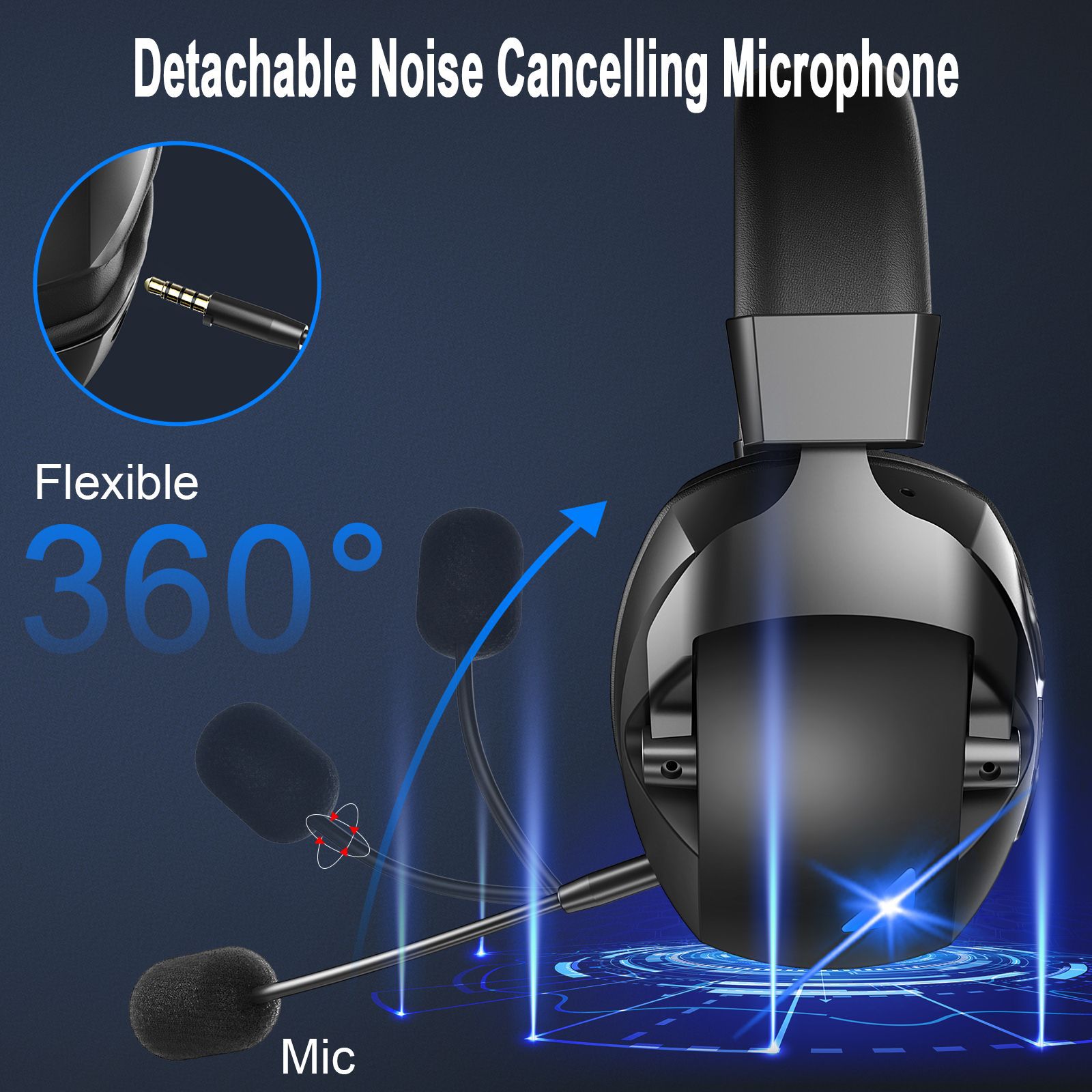 2.4G Dual-Mode Wireless Gaming Headset With Microphone For PS5 & PC