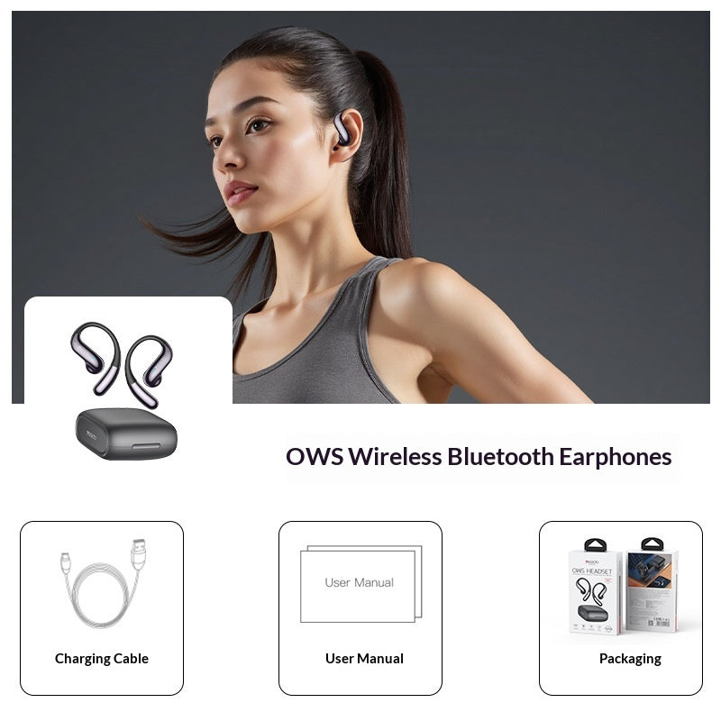 Over-Ear Noise Cancelling Wireless Bluetooth Earbuds Long Battery Life
