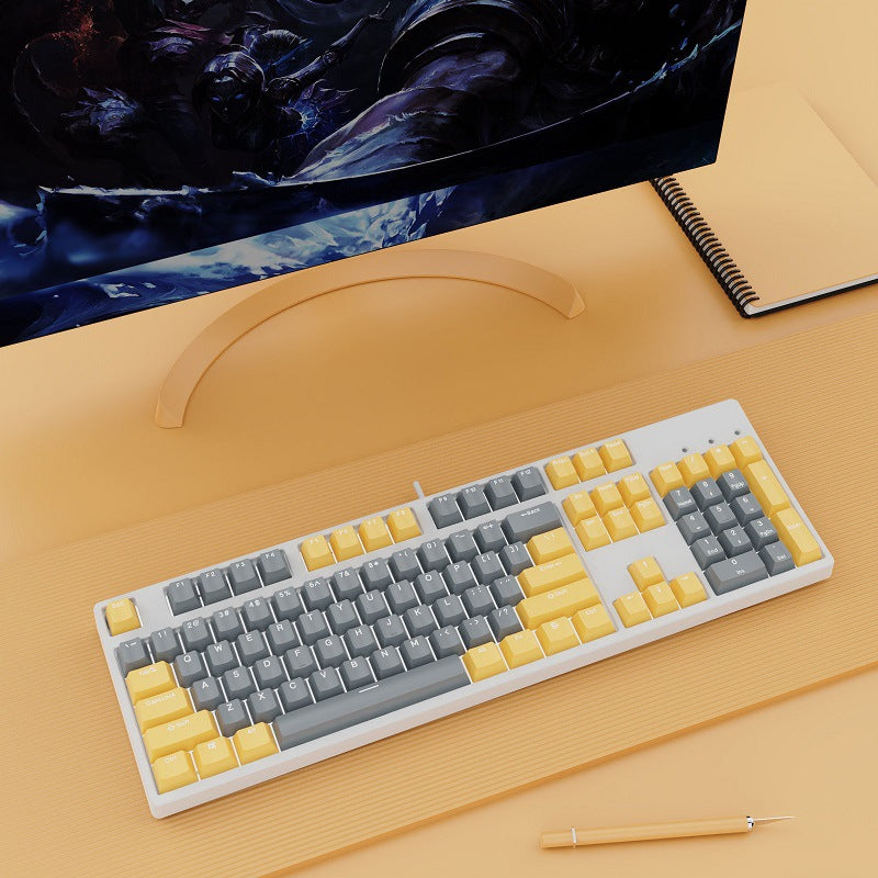 Two-Color Hot-Swap Mechanical Office Keyboard