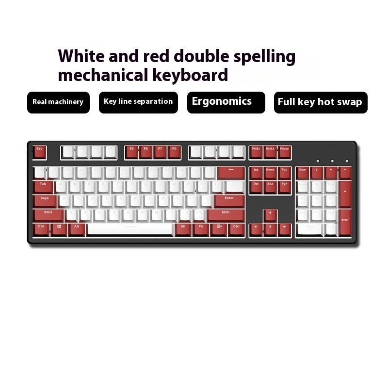 Two-Color Hot-Swap Mechanical Office Keyboard