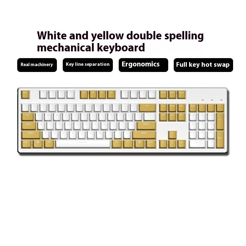 Two-Color Hot-Swap Mechanical Office Keyboard