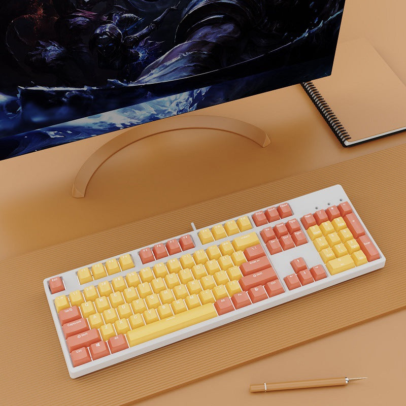 Two-Color Hot-Swap Mechanical Office Keyboard