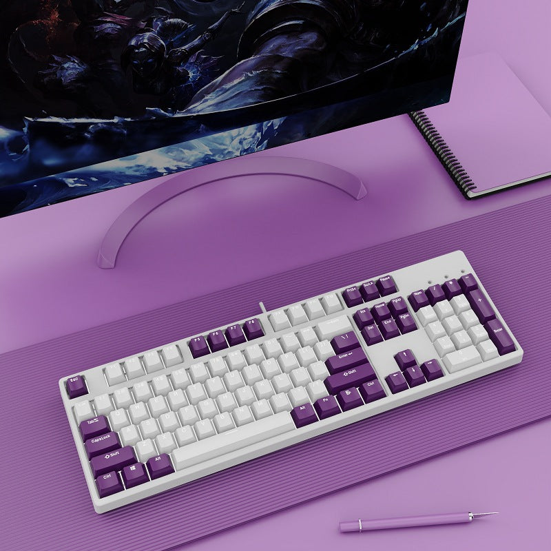 Two-Color Hot-Swap Mechanical Office Keyboard