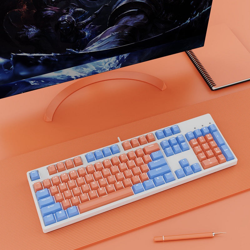 Two-Color Hot-Swap Mechanical Office Keyboard