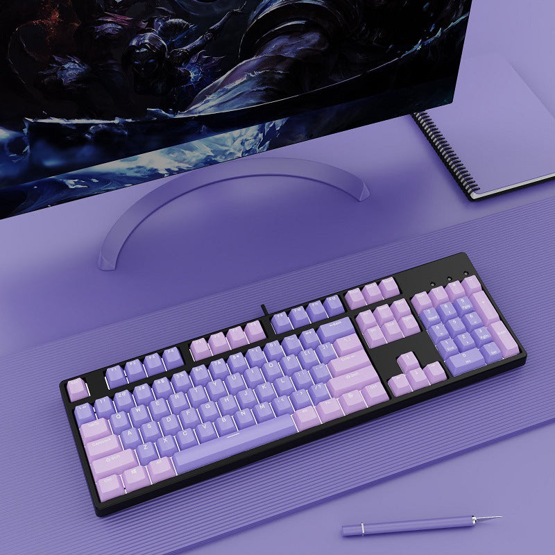 Two-Color Hot-Swap Mechanical Office Keyboard